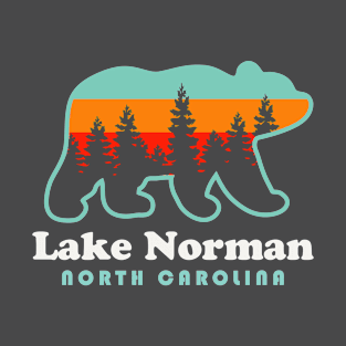 Lake Norman North Carolina Bear Retro Sunset T-Shirt