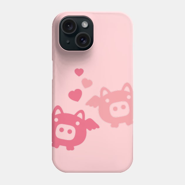 Flying Pigs in Love Phone Case by XOOXOO