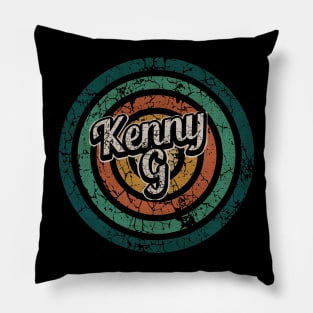 Kenny G // Retro Circle Crack Vintage Pillow