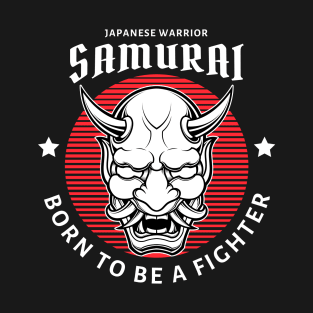 Samurai Oni Mask Illustratio T-Shirt