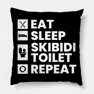 Eat Sleep Skibidi Toilet Repeat - Skibidi Toilet Meme Pillow