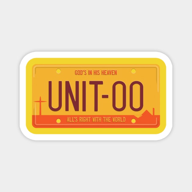 Unit 00 [Yellow] License Plate Magnet by DCLawrenceUK