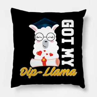 Got my dip llama funny graduation grad diploma col Pillow