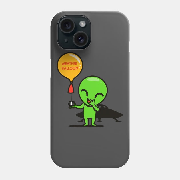 Funny Cute Kawaii Alien Weather Balloon E.T. Cartoon Phone Case by BoggsNicolas