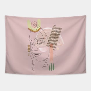 Abstract modern woman face Tapestry