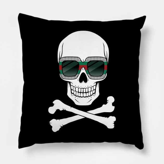 cool skull tee Pillow by janvimar