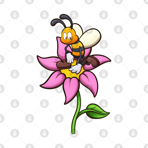 Cartoon Bee On Flower by TheMaskedTooner