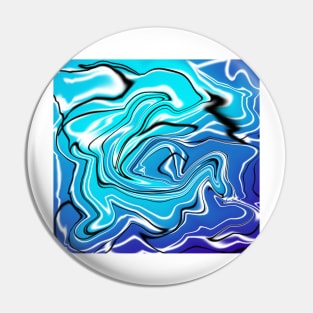 Marble blue and white Pin