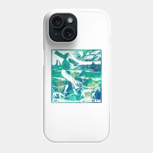 Woman Walking In Water In Aquatic Phone Case