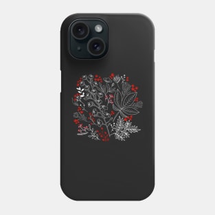 Flowers and Leaves with Autumn Berries Phone Case