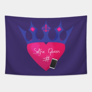 Selfie Queen Heart and Crown Tapestry