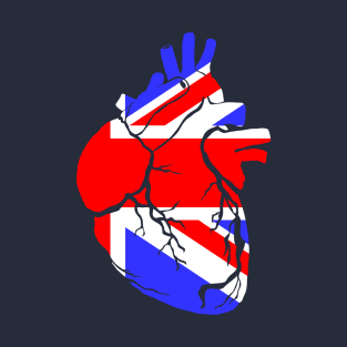 Union Flag Heart, Anatomical Design T-Shirt