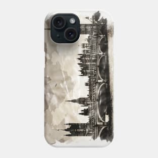 London, England Vintage Watercolor Travel Souvenir Fine Art Phone Case