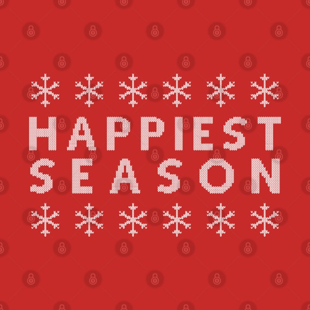 Happiest Season Ugly Sweater (White Text) by Queerdelion