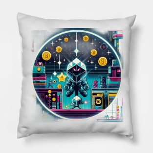 Pixel Pinnacle Arcade Pillow