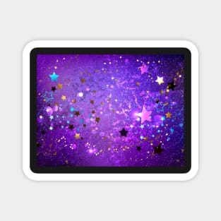 Purple Background with Stars Magnet