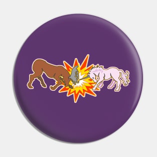 Moose vs. Unicorn Pin