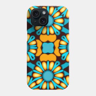 Boho Daisy Chain | Aqua with Yellow Daisies Phone Case