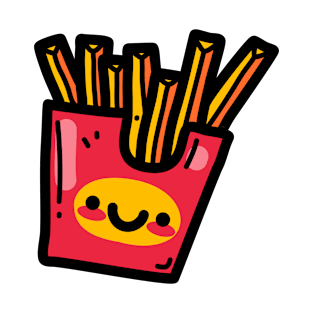 Doodle French Fries Cute Hand Drawn Style T-Shirt