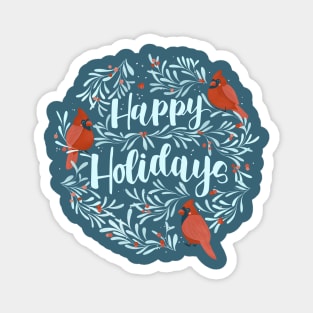 Happy Holiday Cardinals Magnet