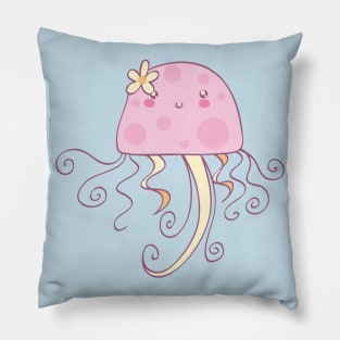 Girly Pink Jellyfish Pillow