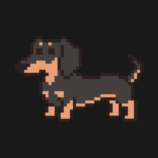 Dachshund 8-Bit Pixel by blacklines