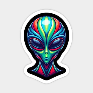 Colorful alien head Magnet