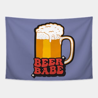 Beer Babe Frosty Mug of Beer and Text Design Tapestry