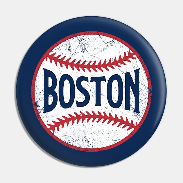 Boston Retro Baseball - Navy Pin by KFig21