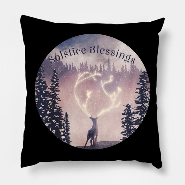 Solstice Blessings Pillow by Dizzy Lizzy Dreamin