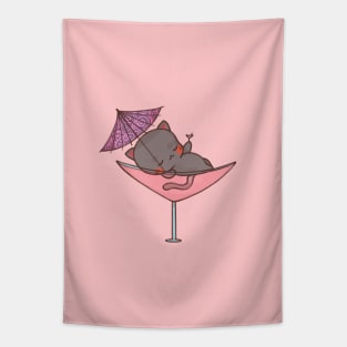 Chilling Drink Cat Tapestry