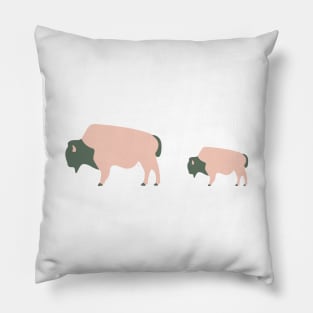 Bison And Baby (Graze) Pillow