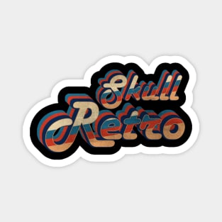 skull retro - vintage retro 70s future b Magnet