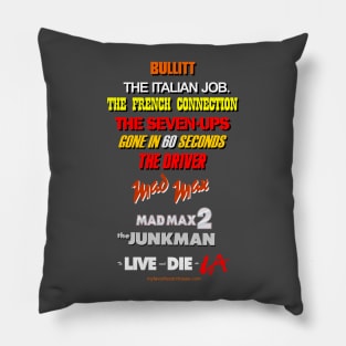 List Of Classic Car Chase Movies Pillow