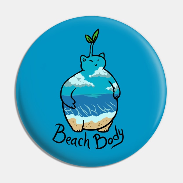 Beach Body Pin by StripedCactusArt