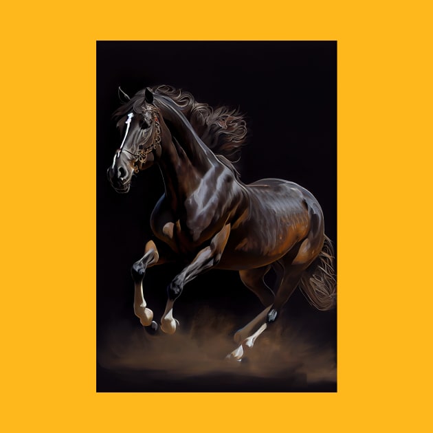 Trakehner Horse - Oil Paint by ABART BY ALEXST 