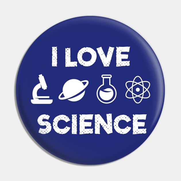 I Love Science Minimal Design Pin by happinessinatee