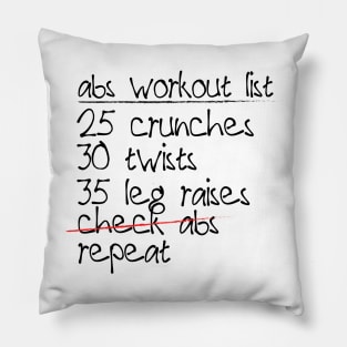 Abs Workout List Pillow
