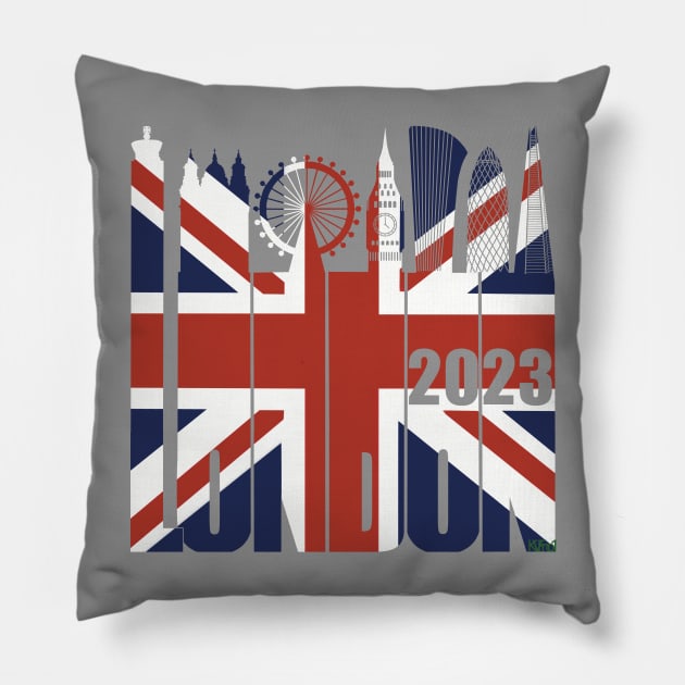 London 2023 Pillow by KateVanFloof