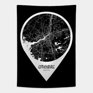 Gothenburg, Sweden City Map - Travel Pin Tapestry