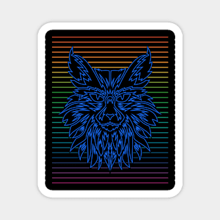 Retro Cat - Blue Version Magnet