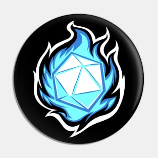 Flaming d20 V4 Pin