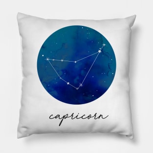 Capricorn Watercolor Zodiac Constellation Pillow