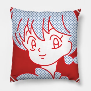 Ranma W 2.0 white circle Pillow