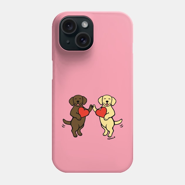 Chocolate Labrador and Yellow Labrador Best Friends Phone Case by HappyLabradors