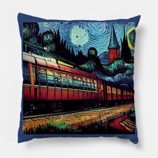 Starry Night Wizarding Express Train Pillow