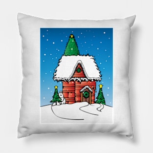 Christmas House Pillow