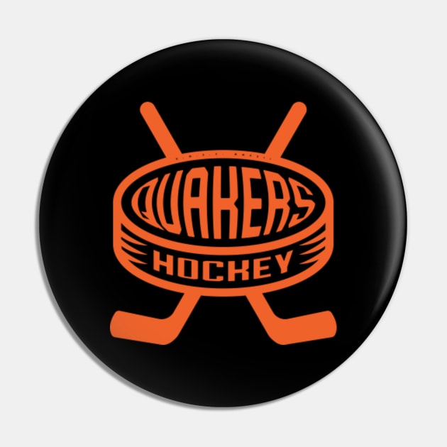 Vintage Hockey Puck - Quakers (Orange) - Philadelphia - Pin