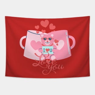 Love cup Valentine Tapestry