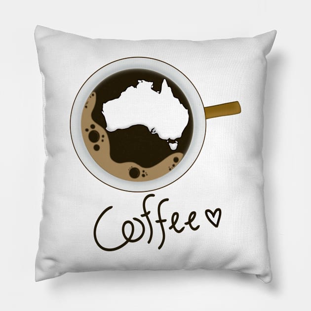 Coffee love Australia Digital Drawing Pillow by thenewkidprints